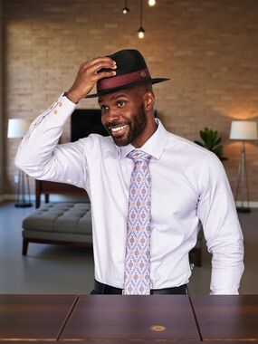 MEN'S STEVEN LAND CRUZ FEDORA STRAW HAT. SH-101 BLACK/ SPICE.